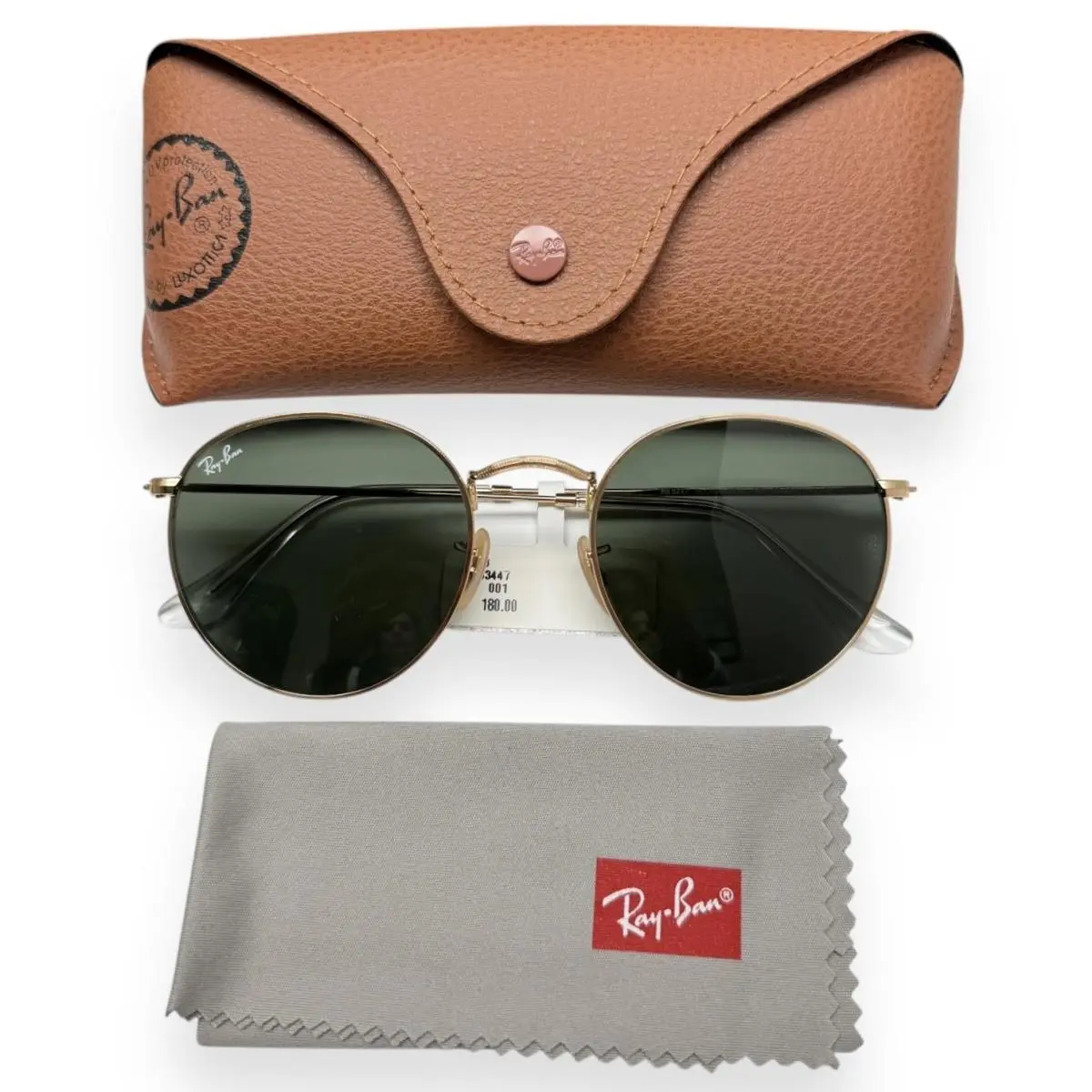 Ray-ban Sunglasses RB 3447 001 Polished Gold Green Glass Lens 53mm W/case by Ray-Ban