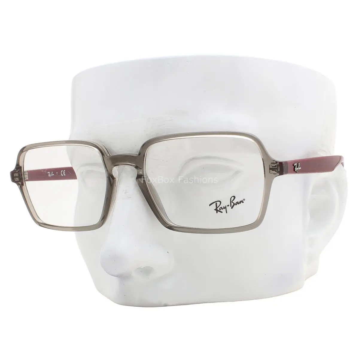 Ray-ban RB 7198 8083 Eyeglasses Glasses Gloss Crystal Gray on Red 53mm with Case by Ray-Ban