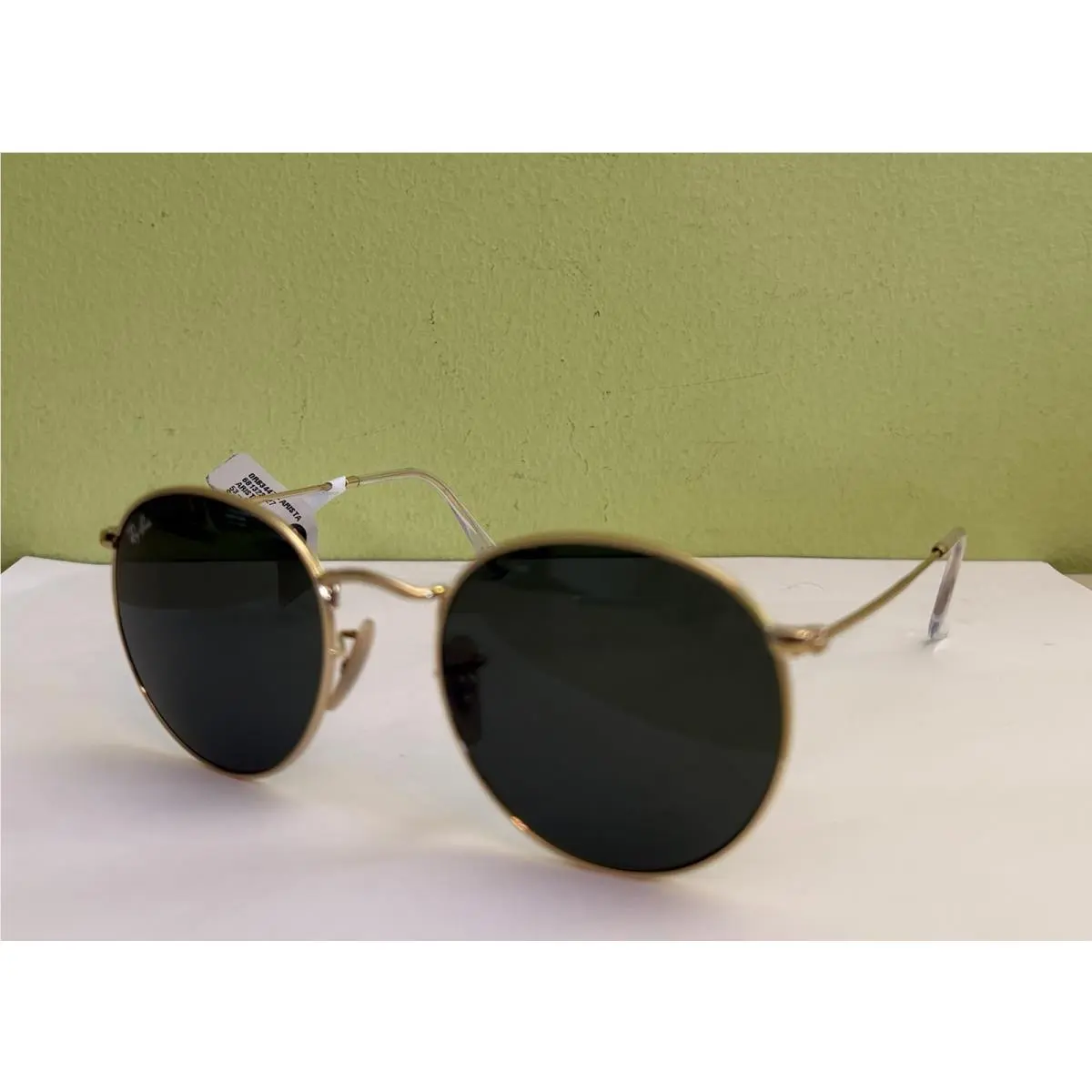 Ray Ban RB3447 Round Metal Unisex Sunglasses 001 Arista Gold 53-21-145 by Ray-Ban