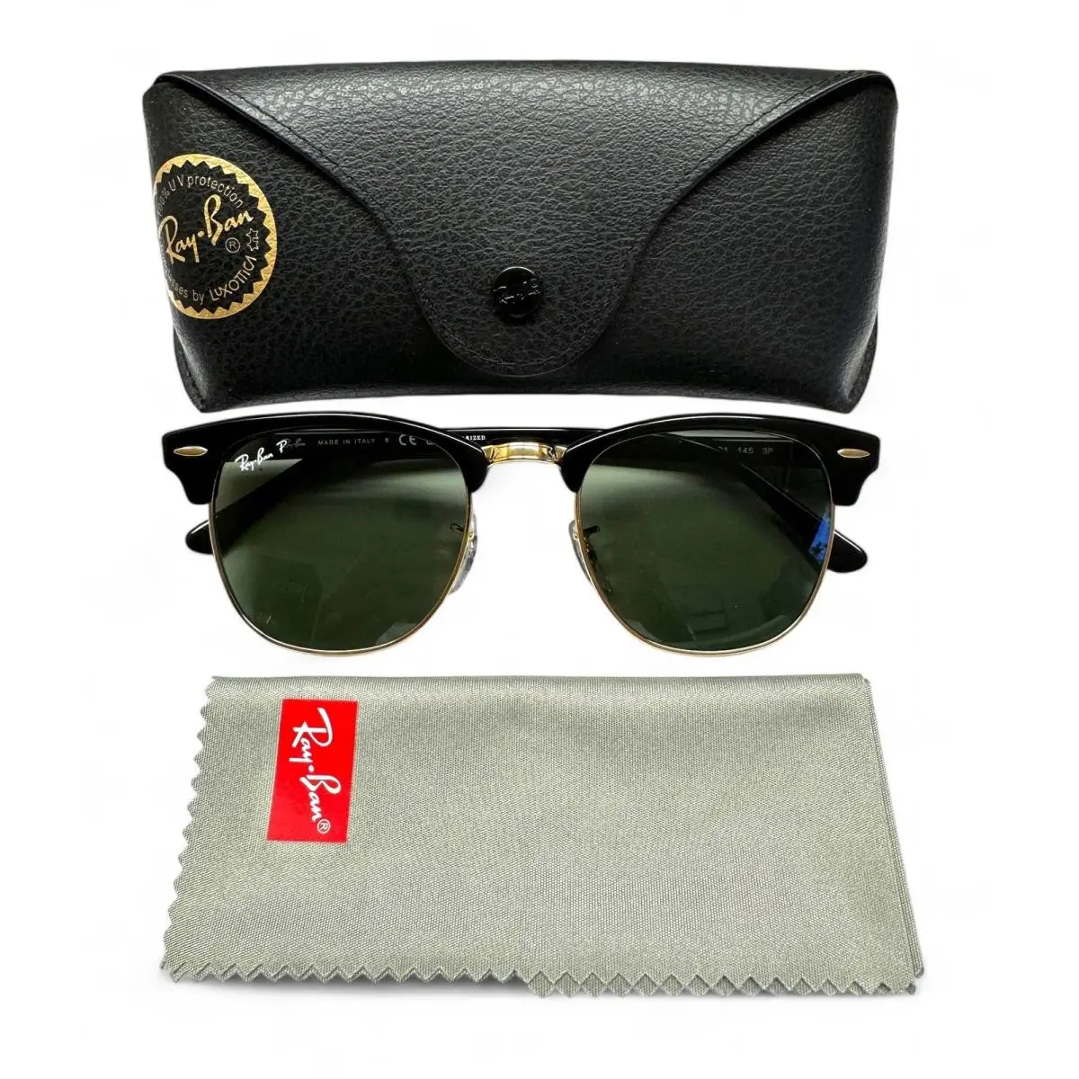 Ray-ban Clubmaster Sunglasses RB 3016 901/58 Black Gold Polarized W/case 51mm by Ray-Ban
