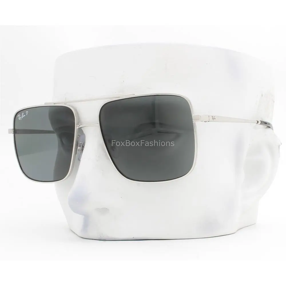 Ray-ban Ari Sunglasses RB 3758 003/81 Shiny Silver Gray Polarized 54mm with Case by Ray-Ban