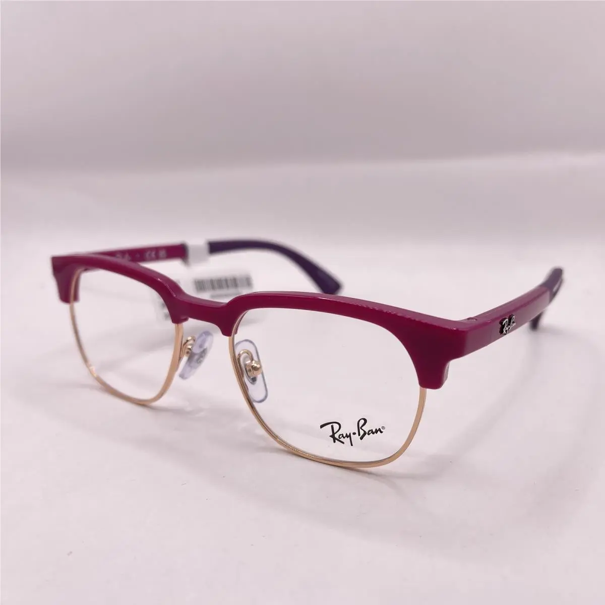 Ray-ban RY1641 Girls Square Eyeglasses Fuchsia On Rose Gold 46mm by Ray-Ban
