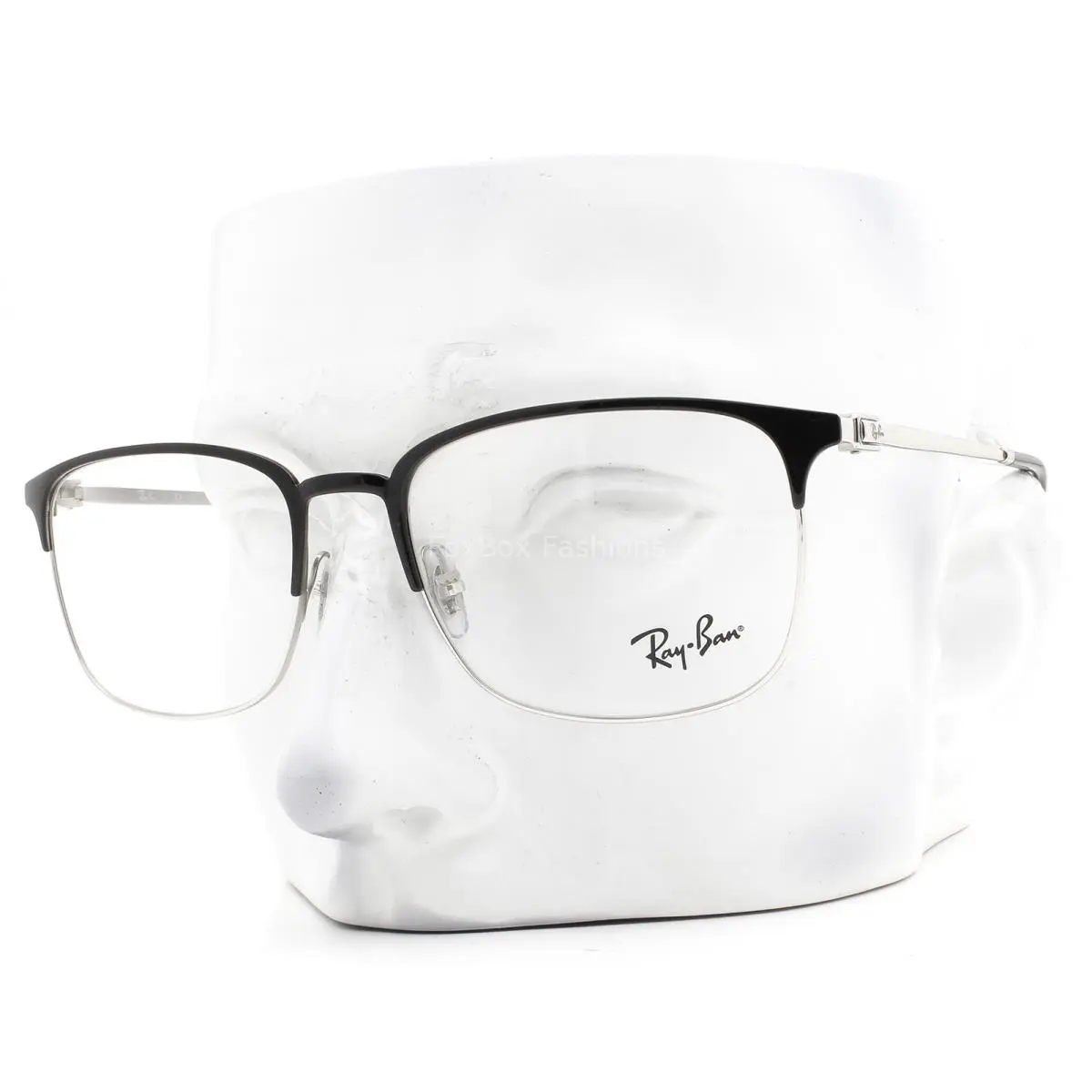 Ray-ban Eyeglasses RB 6494 2861 Glasses Shiny Black on Silver 56mm with Case by Ray-Ban