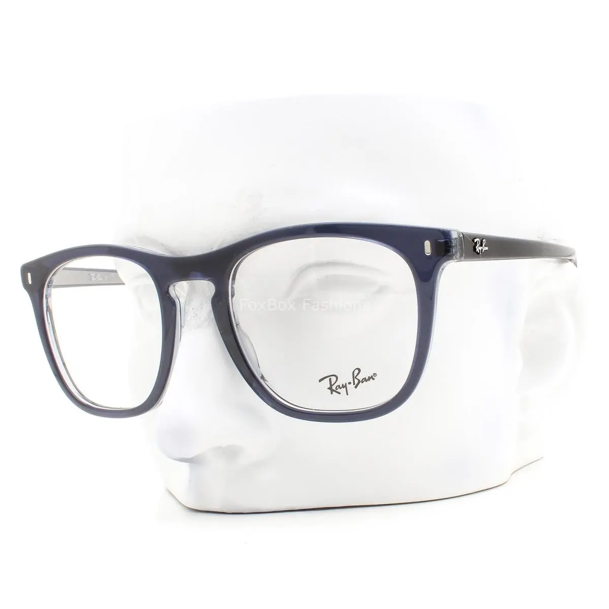 Ray-ban Eyeglasses RB 2210V 8324 Polished Transparent Dark Blue 51mm with Case by Ray-Ban
