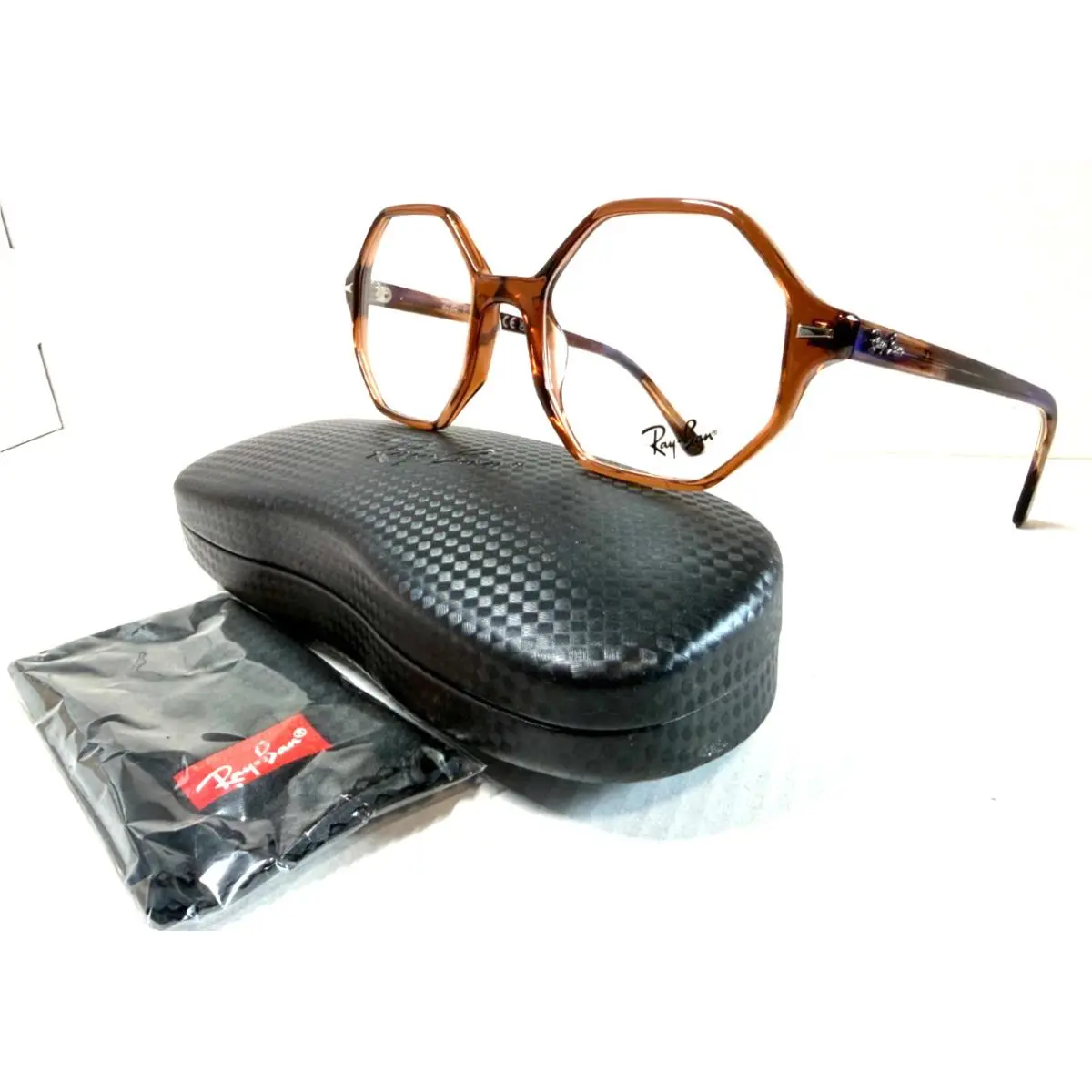 Ray-ban Britt RB 5472 8179 Crystal Brown Eyeglasses Frame 52-20 by Ray-Ban