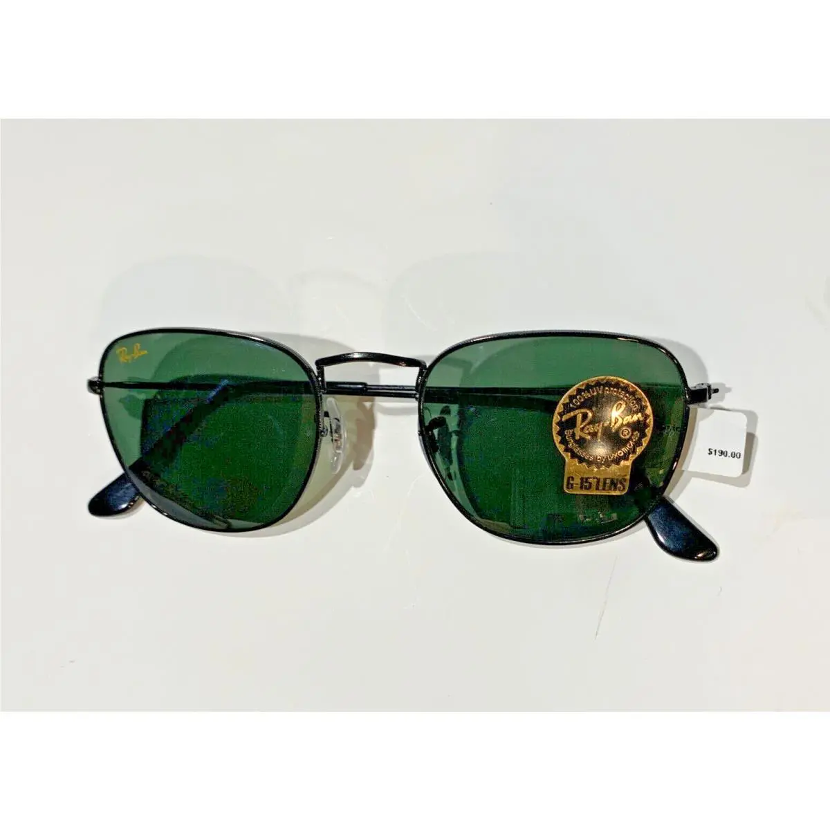 Ray-ban RB 3857 9199/31 51-20-145 Black Metal Frame Green Lens Sunglasses by Ray-Ban