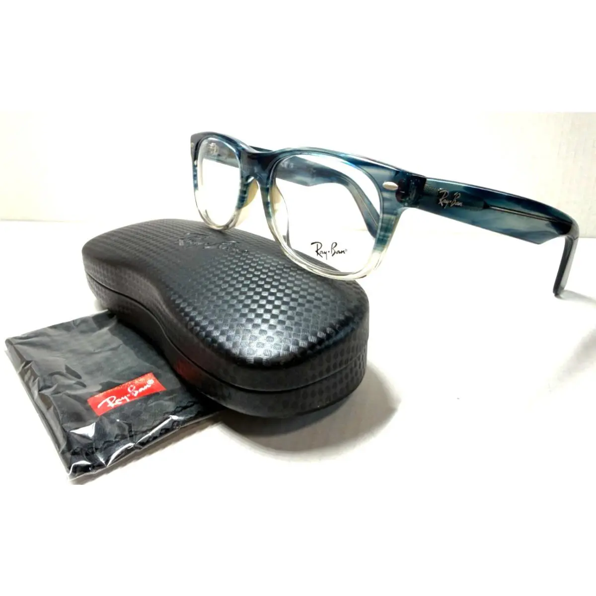 Ray-ban Wayfarer RB 5184 8146 Crystal Blue Fade Clear Eyeglasses 52-18 - Frame: CRYSTAL BLUE FADE CLEAR