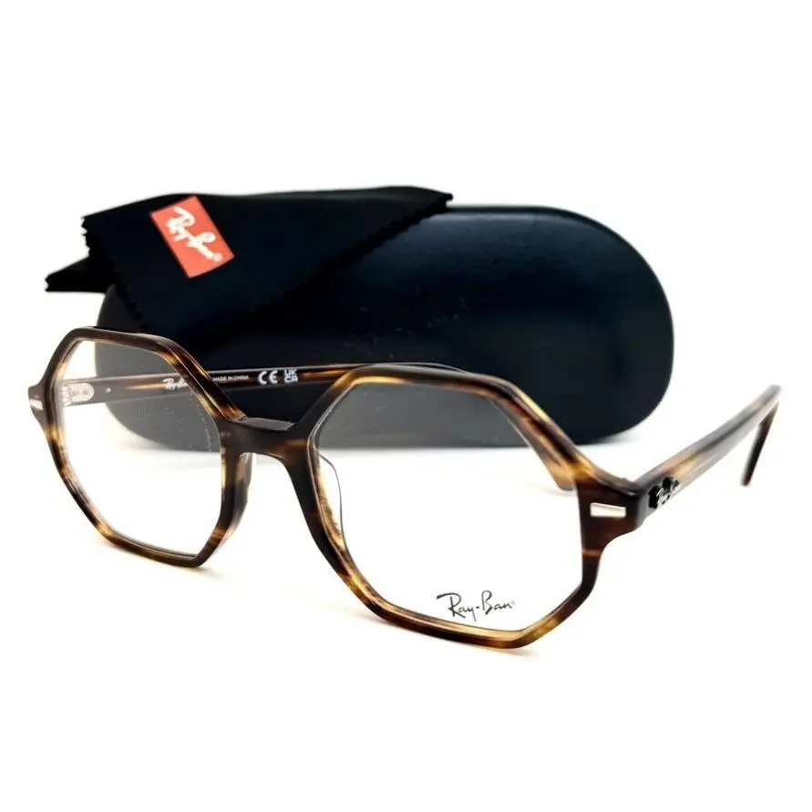 Ray Ban Eyeglasses RB 5472 Britt 2144 Stripped Havana 54-20-140 with Case by Ray-Ban