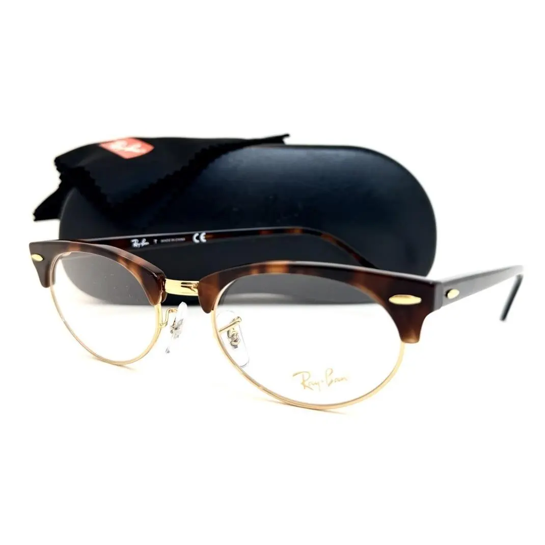 Ray Ban Eyeglasses RB 3946-V Clubmaster Oval 8058 Havana 50-19-140 with Case by Ray-Ban