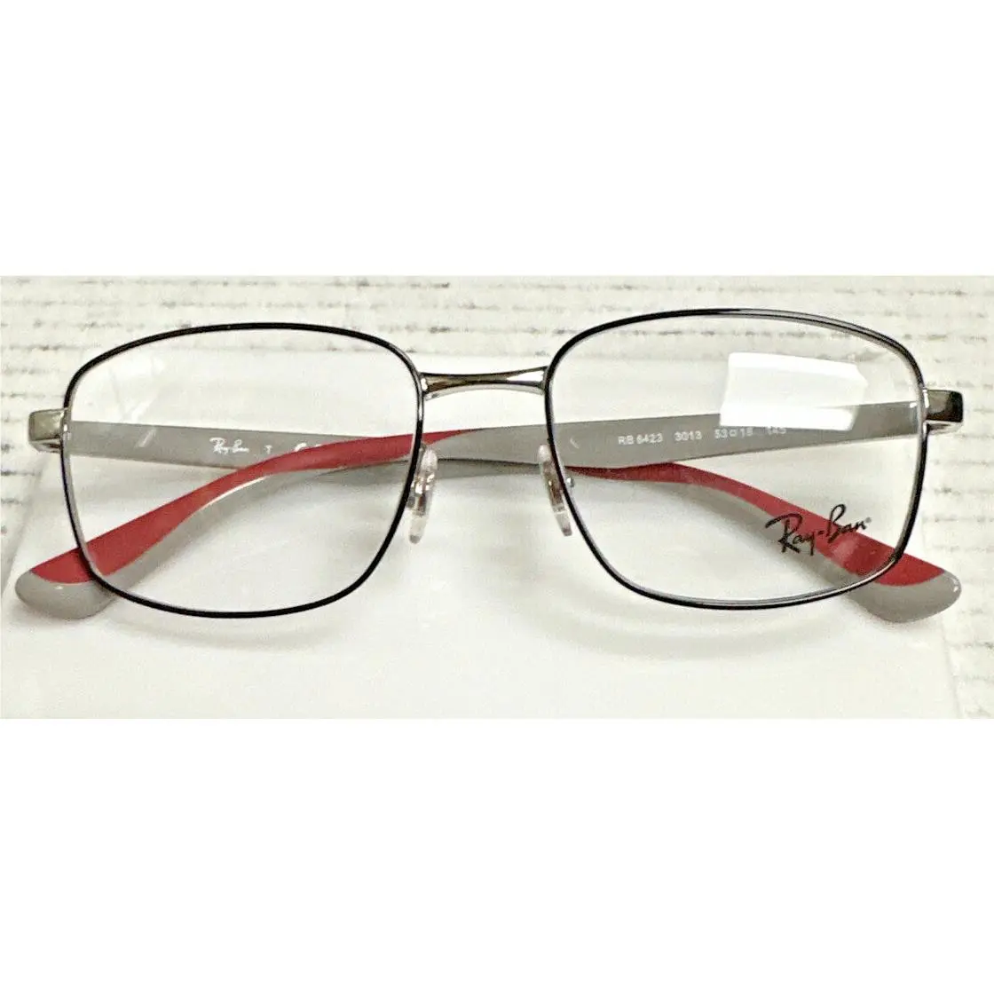 Ray-ban -rb 6423 3013- Black/grey/red- Unisex Eyeglasses Frames 53-18-145mm by Ray-Ban