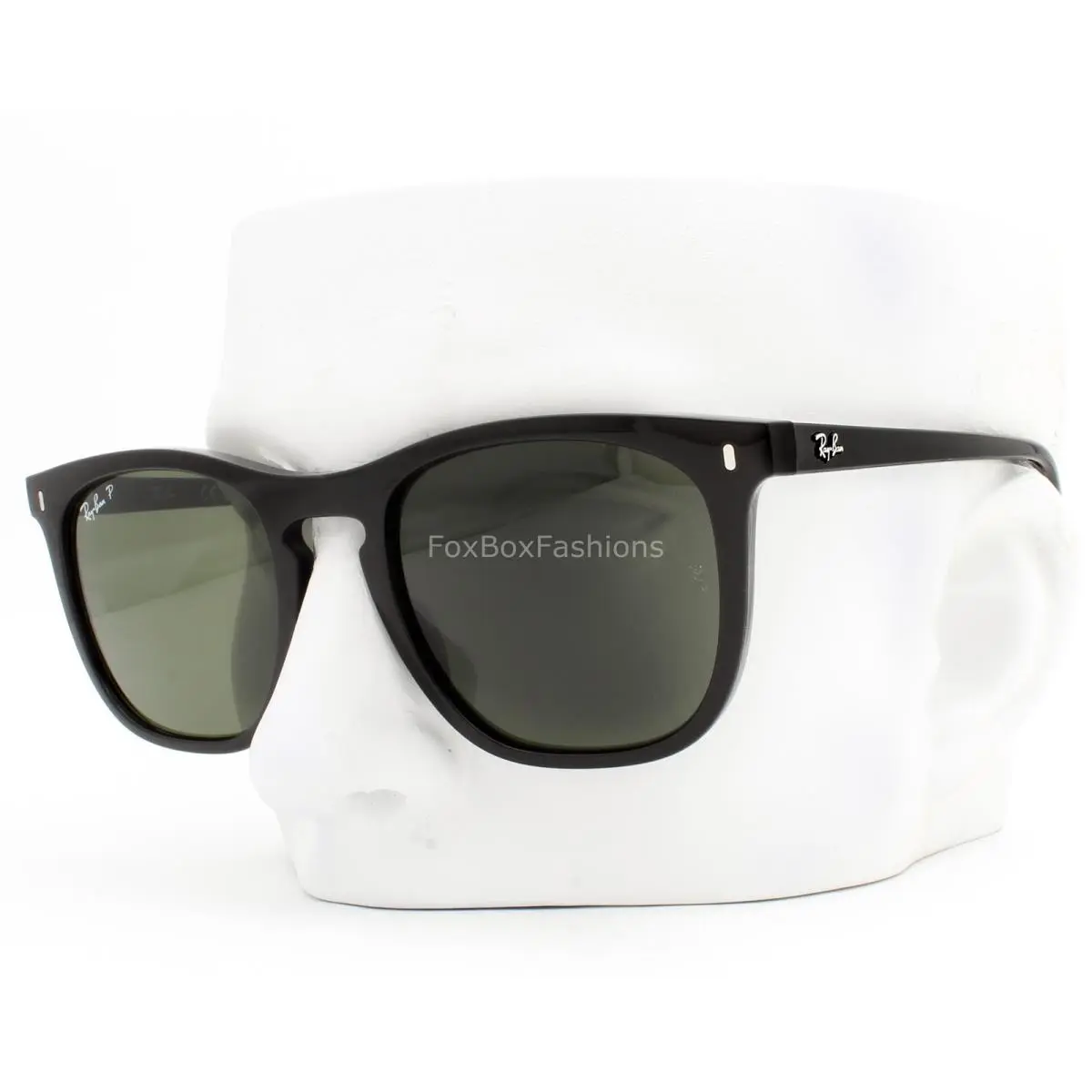 Ray-ban Sunglasses RB2210F 901/58 Gloss Black Polarized Glass Alternative Fit by Ray-Ban