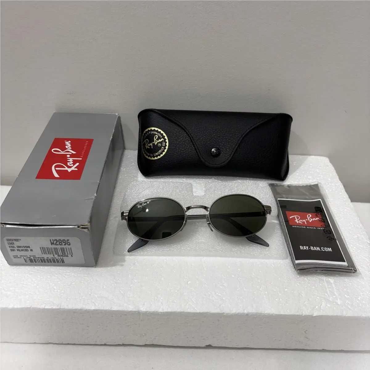 Vintage/new Ray-ban W2896 Sidestreet Diner Oval Silver Steel Oval Sunglasses by Ray-Ban