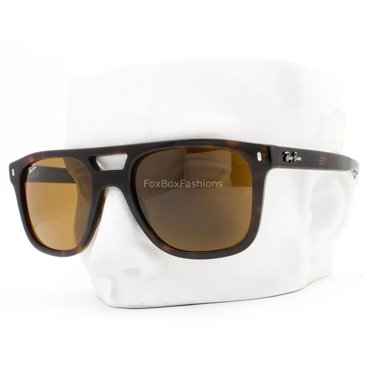 Ray-ban Unisex Sunglasses RB 2213 902/33 Shiny Havana Brown Glass 55mm with Case by Ray-Ban