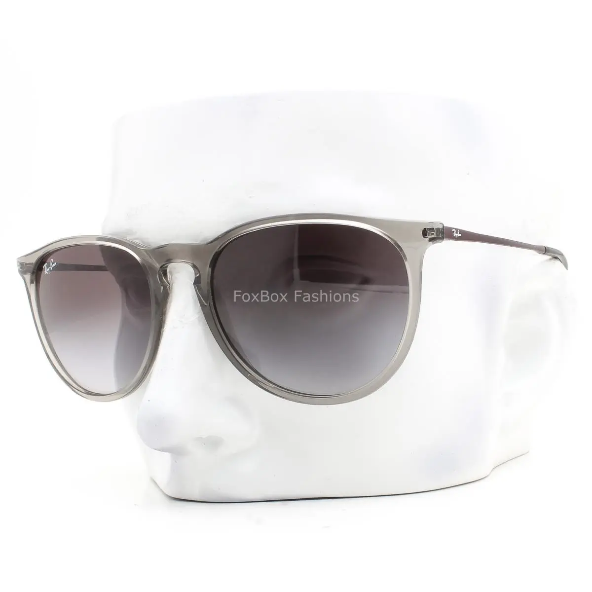 Ray-ban Erika Sunglasses RB 4171 6513/8G Crystal Gray on Red 54mm with Case by Ray-Ban
