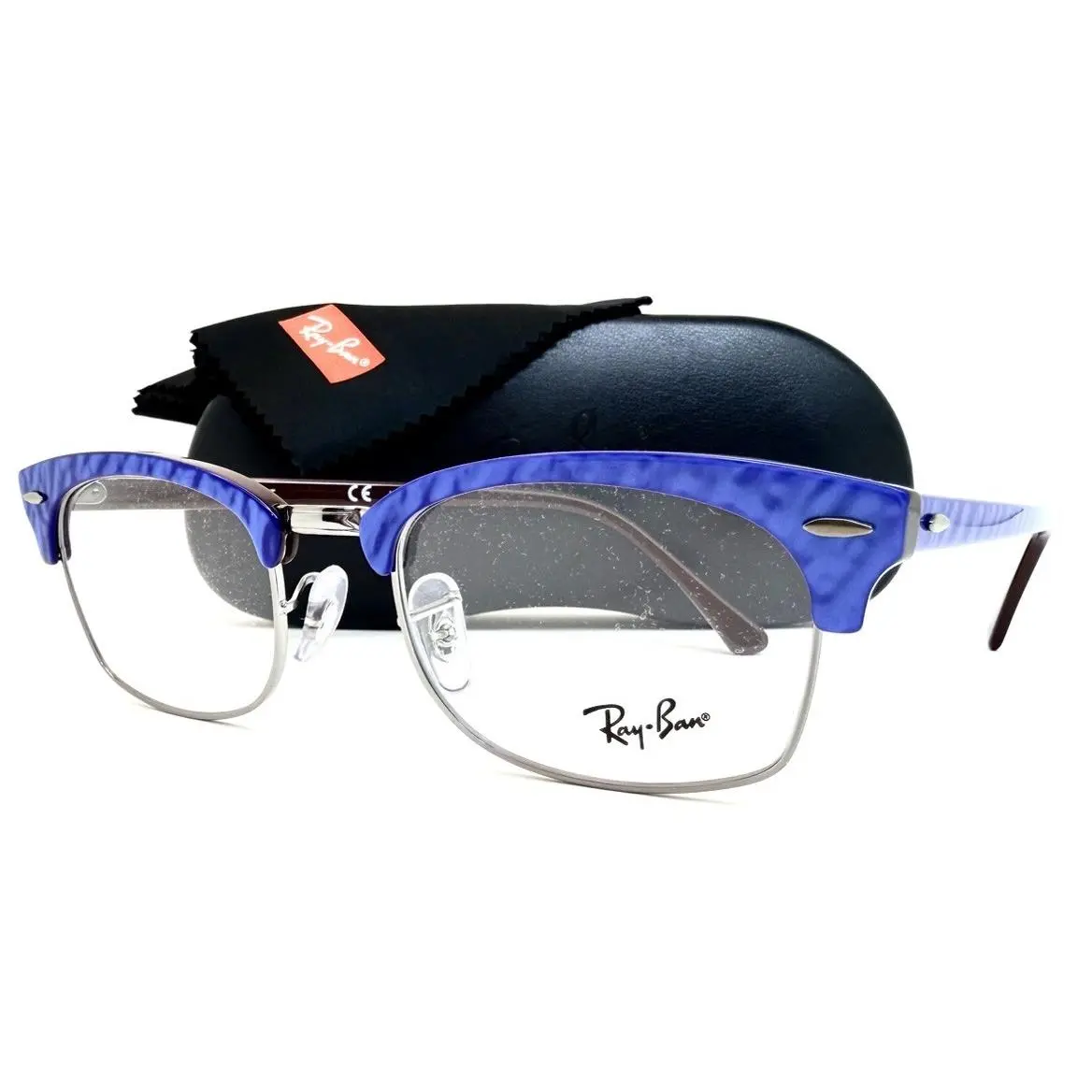 Ray Ban Eyeglasses RB 3916V 8052 Clubmaster Square Blue 52-21-145 with Case - Frame: Blue