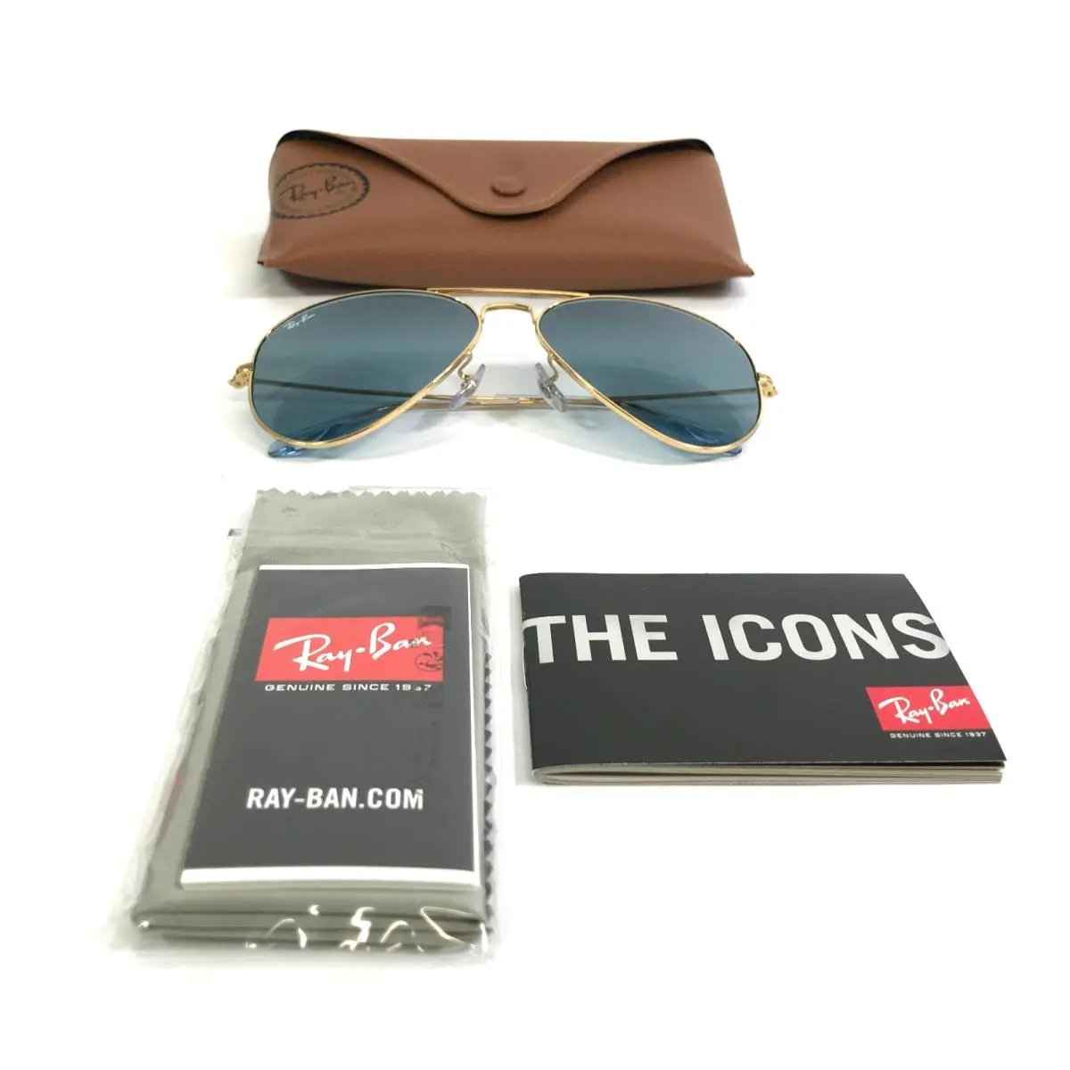Ray-ban Sunglasses RB3025 Aviator Large Metal 001/3M Gold w/ Blue Lenses 58 mm by Ray-Ban