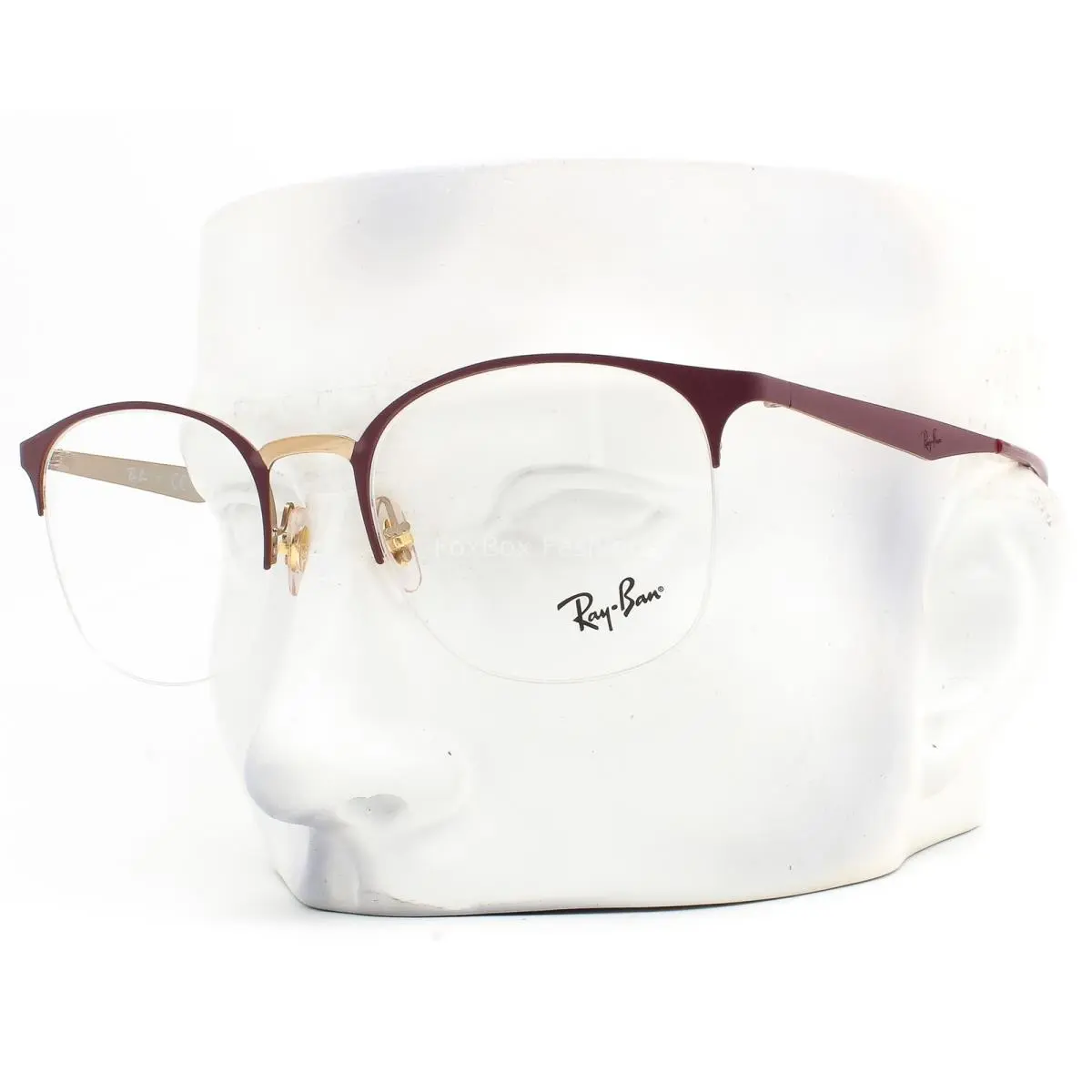 Ray-ban Semi Rimless Eyeglasses Glasses RB 6422 3007 Matte Red 49mm with Case by Ray-Ban