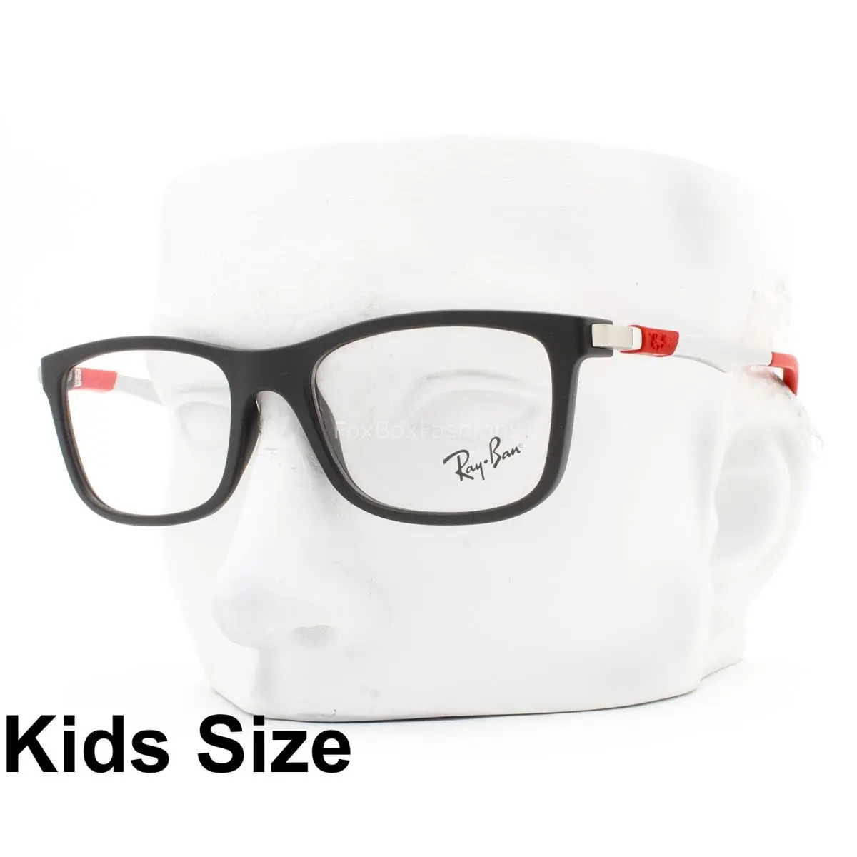 Ray-ban Kids Eyeglasses RB 1549 3652 Matte Black Silver Red 48mm with Case