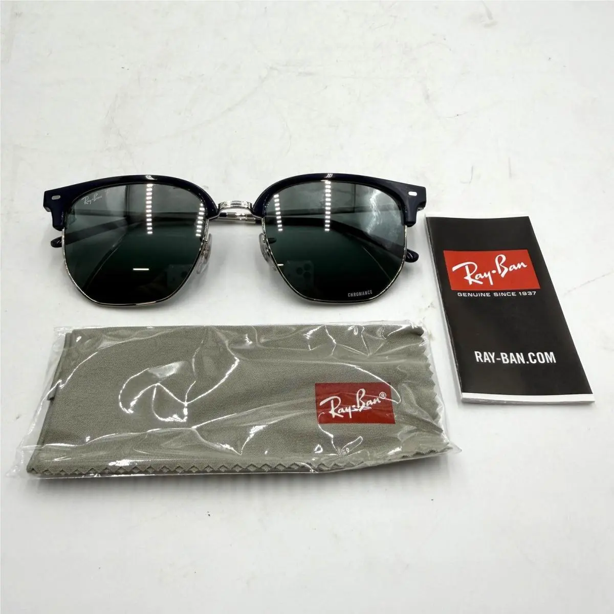 Ray-ban RB4416 Unisex Clubmaster Square Sunglasses Blue Polarized 53mm by Ray-Ban