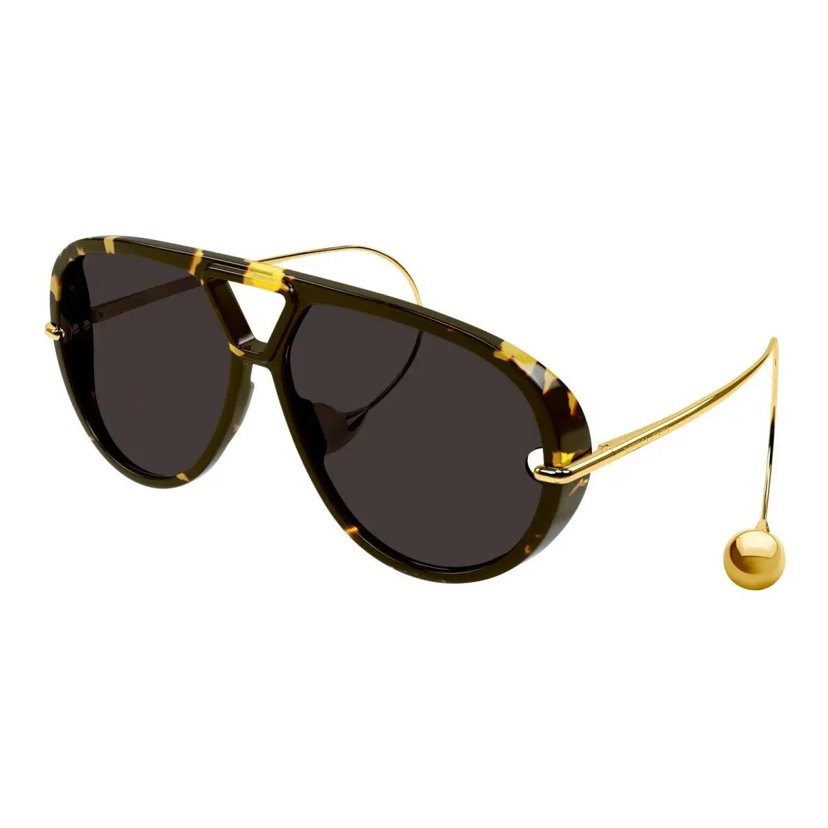 Sunglasses BV1273S 005 63mm Havana Gold / Dark Grey Lens by Bottega Veneta