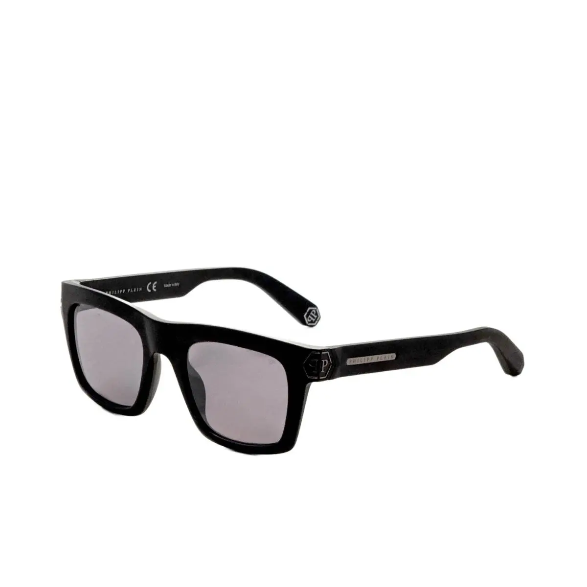 Men`s 52mm Matte Sandblasted Black Sunglasses SPP043M52703X by Philipp Plein