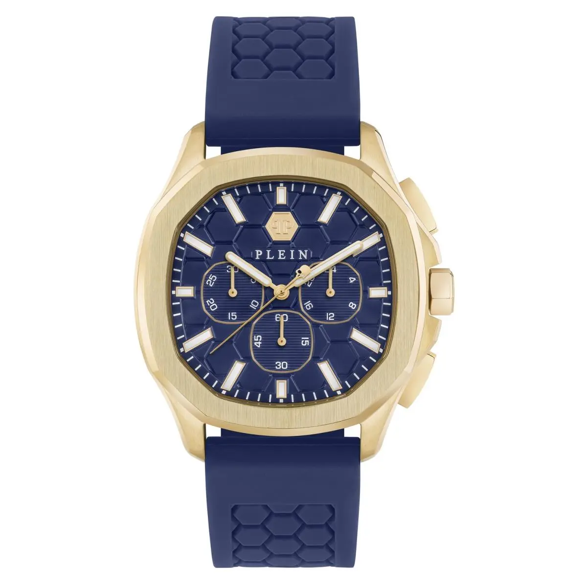 Philipp Plein Mens IP Yellow Gold 44mm Strap Fashion Watch