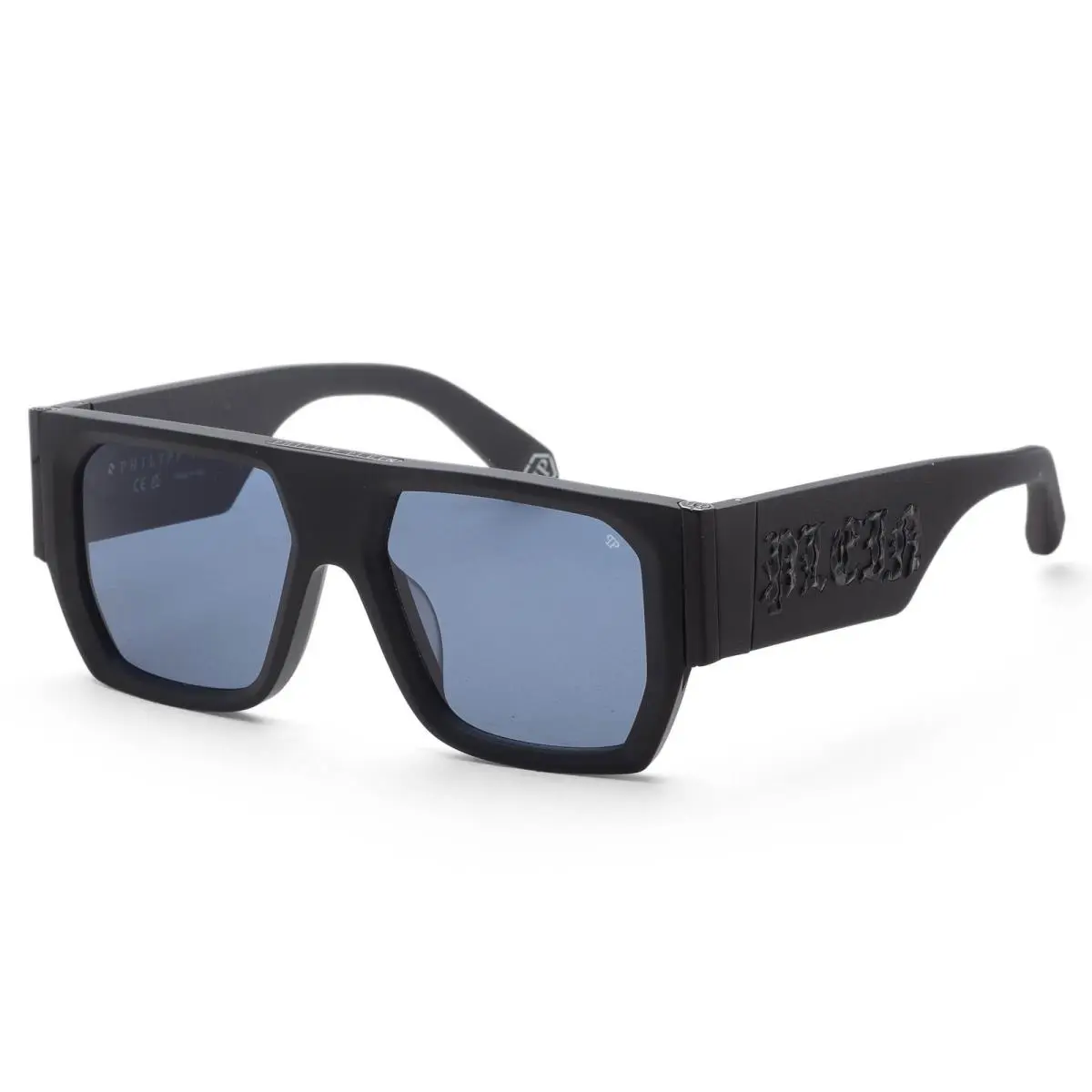 Men`s 54mm Sandblasted Black Sunglasses SPP094M540703 by Philipp Plein