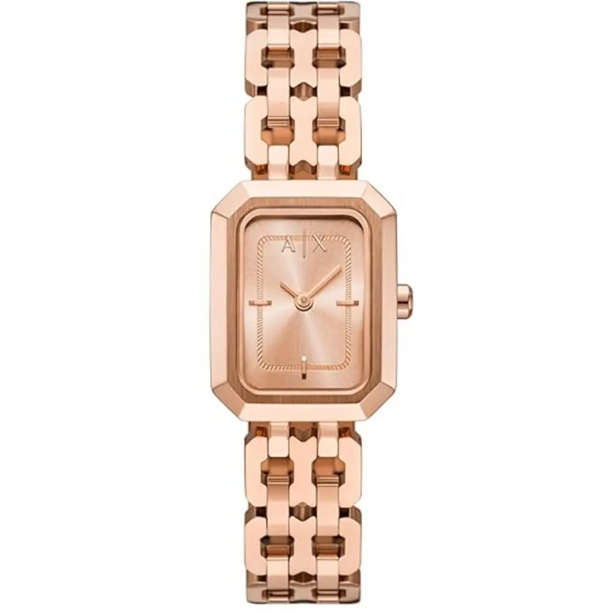 Armani Exchange Women`s Watch Ava Quartz Rose Gold Dial Steel Bracelet AX5830