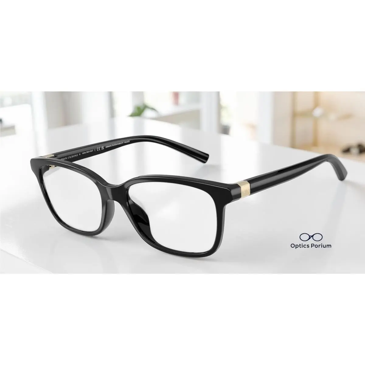 Armani Exchange AX3139U 8158 Shiny Black Demo Lens 53 mm Women`s Eyeglasses