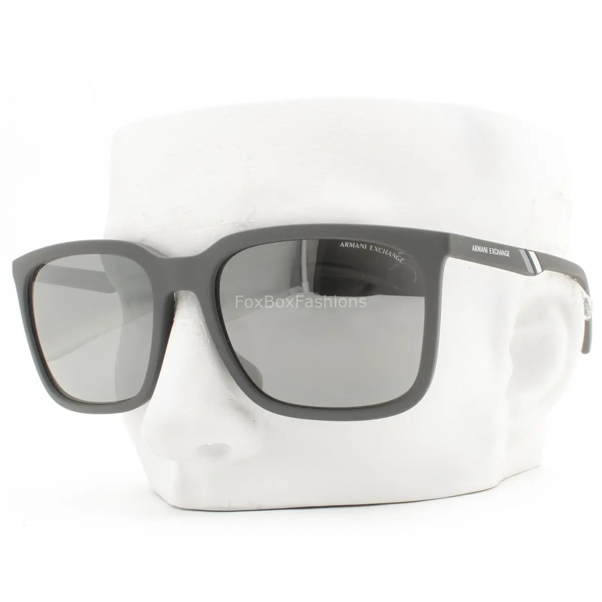 Sunglasses Matte Gray Silver Mirror AX 4117SU 81806G with Pouch by Armani Exchange