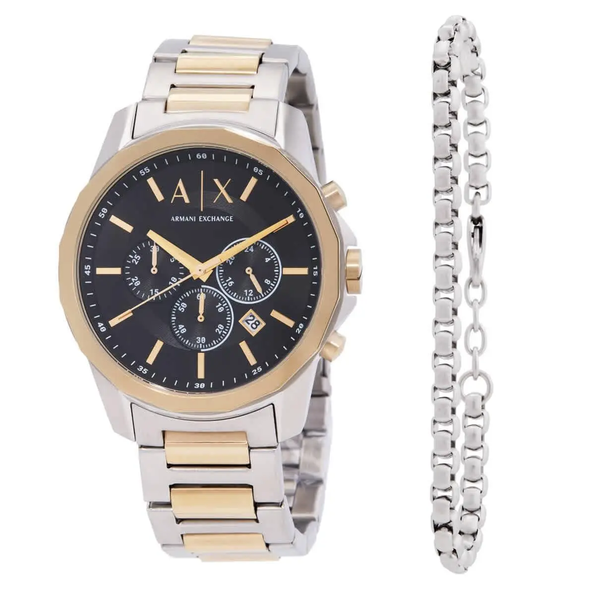 Banks Chronograph Quartz Black Dial Men`s Watch AX7148SET by Armani Exchange