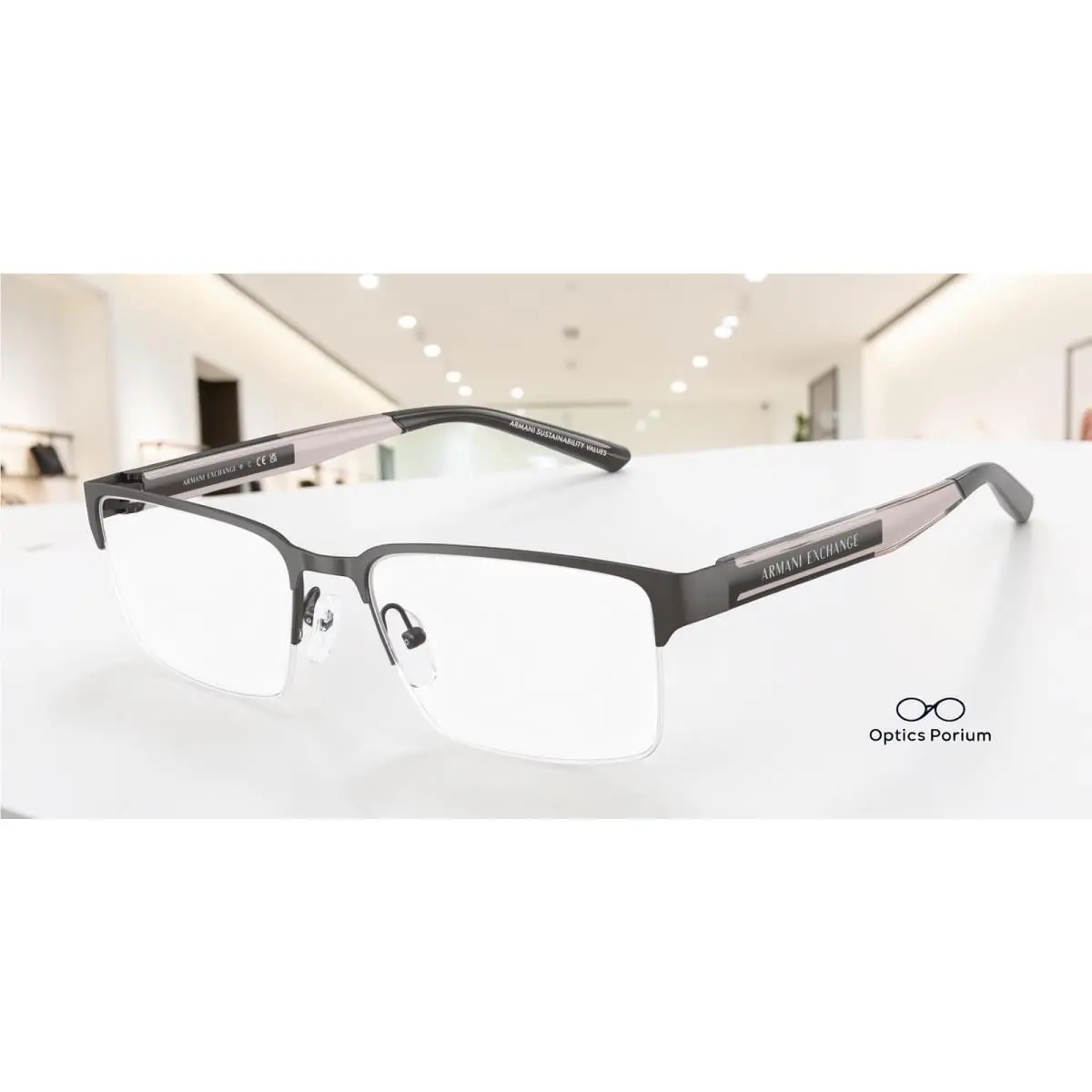 Armani Exchange AX1075 6131 Matte Brown Demo Lens 55 mm Men`s Eyeglasses