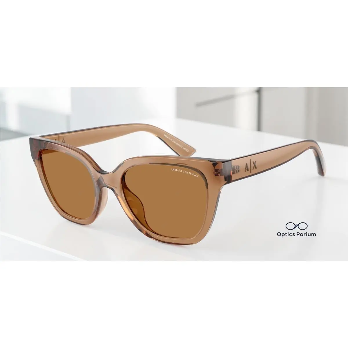 AX4164SU 839673 Transparent Brown Bronze 53mm Women`s Sunglasses by Armani Exchange