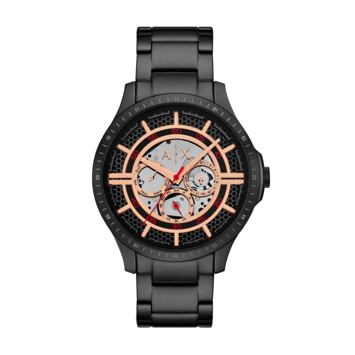 A X Automatic Watches For Men Black/rose Gold by Armani Exchange