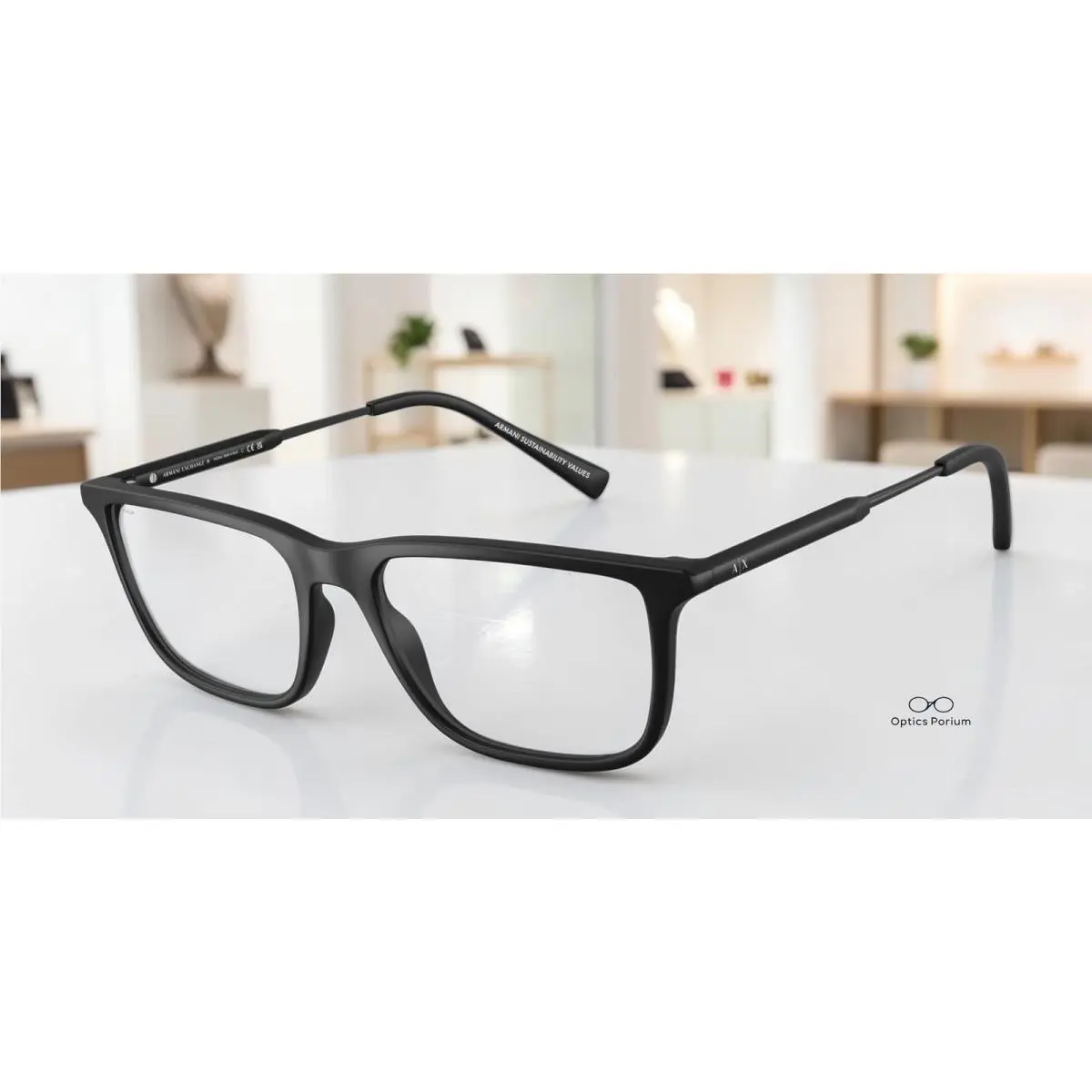 Armani Exchange AX3126 8078 Matte Black Demo Lens 54 mm Men`s Eyeglasses