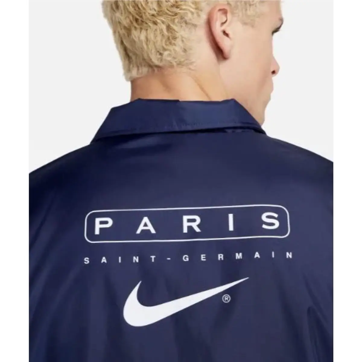 X Psg Paris Saint Germain Woven Navy Blue Button Jacket DQ8980-410 Sz-m by Nike