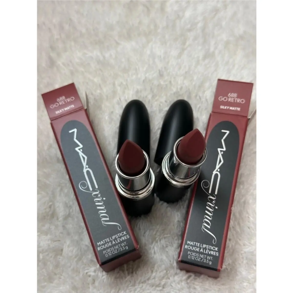 2 Pack Mac Macximal 688 Go Retro Silky Matte Lipstick 0.12oz/3.5g Full Sz x2 by MAC Cosmetics
