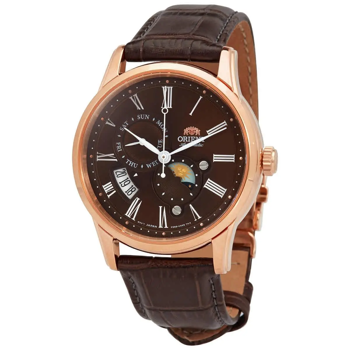 Sun and Moon Automatic Brown Dial Men`s Watch RA-AK0009T10B by Orient