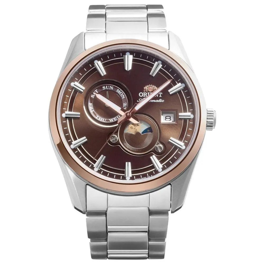 Stretto Day & Night Men`s Stretto Day Night Brown Dial Automatic 42mm Watch RA-AK0313Y by Orient