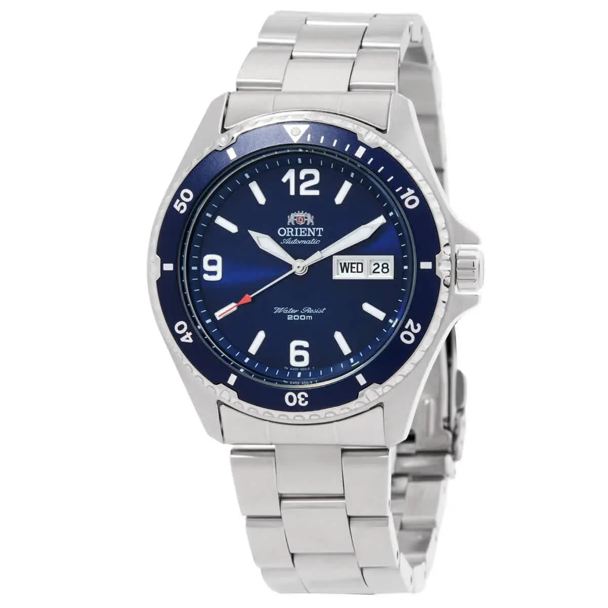 Orient Mako II Automatic Blue Dial Men`s Watch TAA02002D - Dial: Blue, Band: Silver-tone, Bezel: Silver-tone