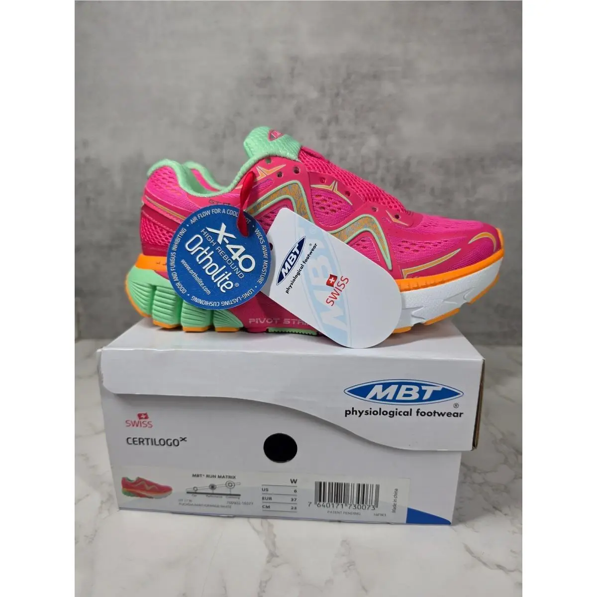Mbt Womens Running Shoes GT 17 W Fuchsia Pink Mint Orange Size 6 by MBT