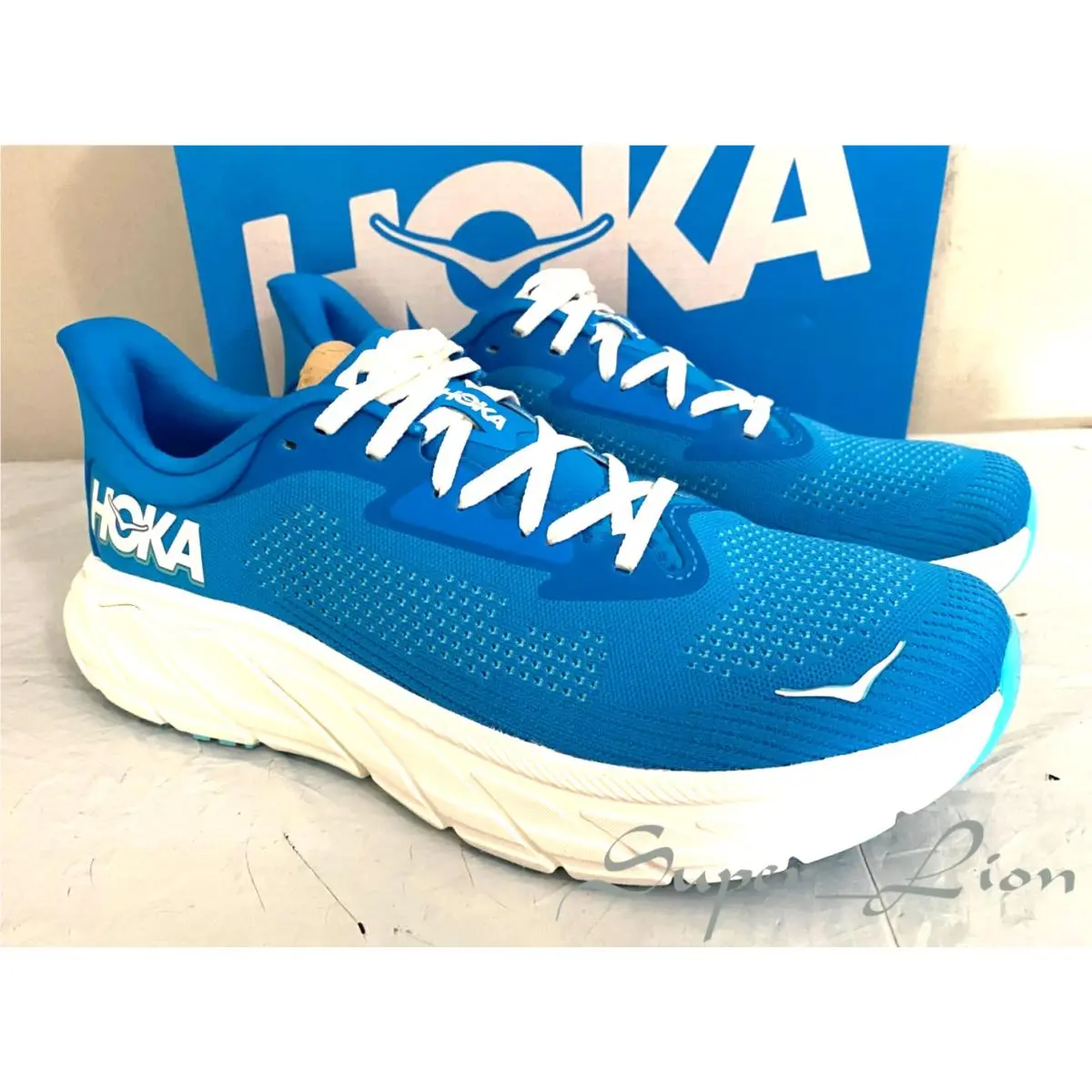 Hoka One One Men`s Arahi 7 Trail Running Shoes - Size 9 - Hokablue/frost