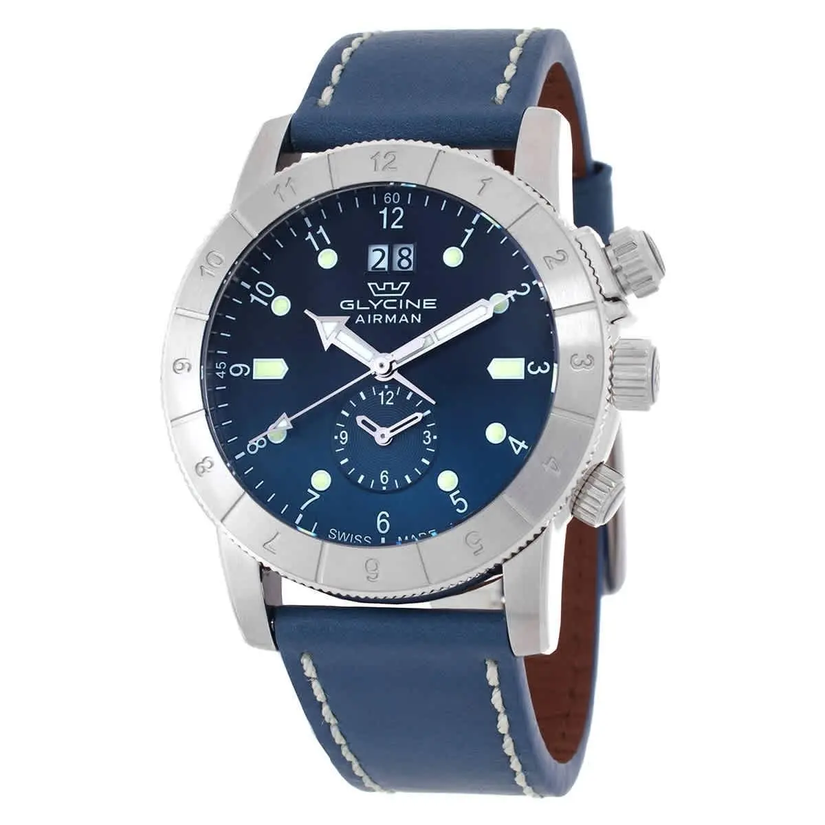 Airman Contemporary Gmt Quartz Blue Dial Men`s Watch GL0151 by Glycine