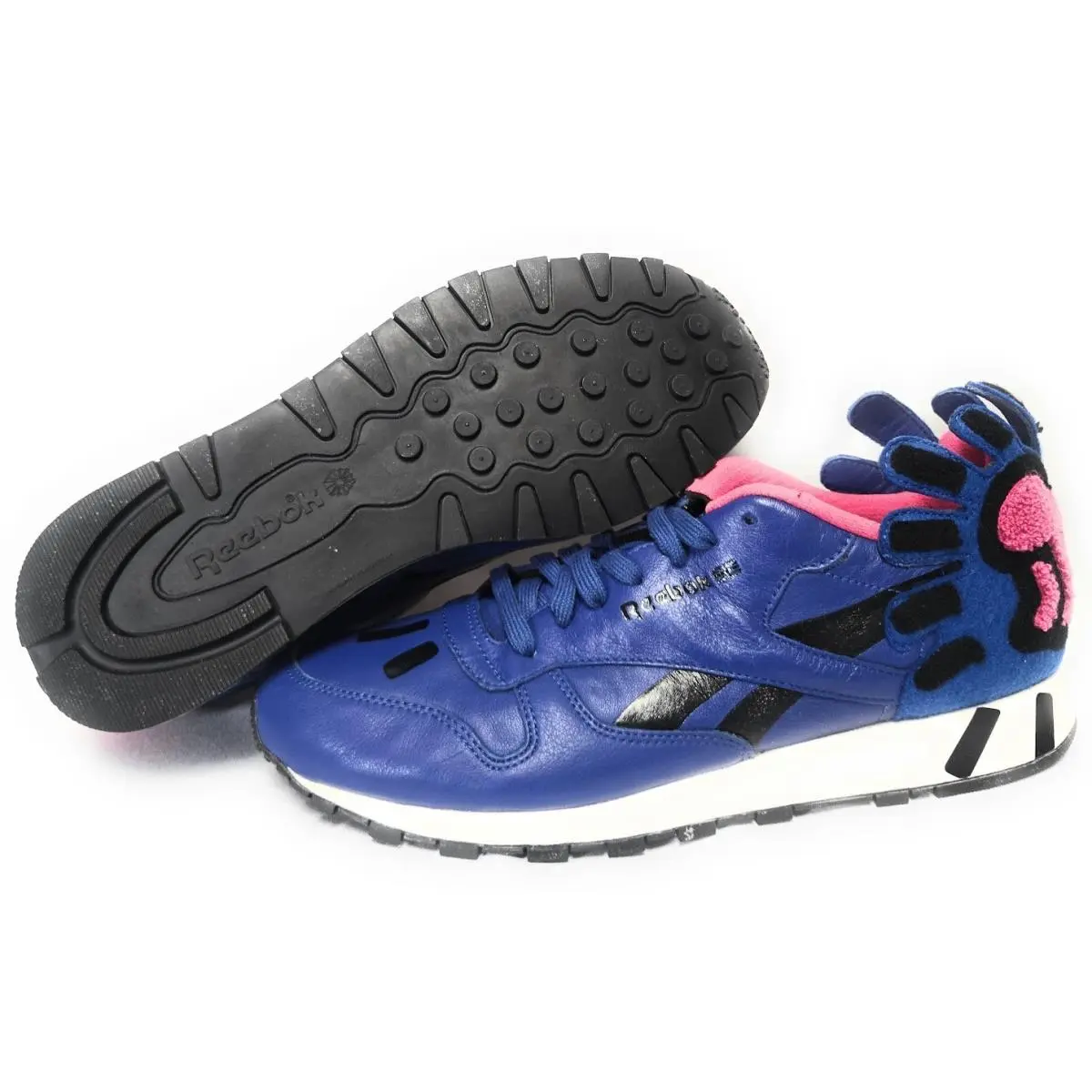 Mens Reebok Keith Haring Classic Leather Lux V44584 Blue Pink Art Sneakers Shoes