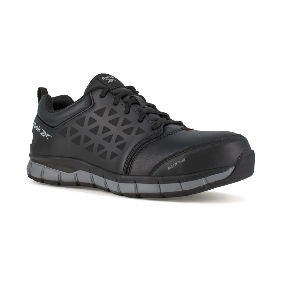 Reebok Work Shoes Men RB4049 Alloy Toe Conductive Slip Resistant Black