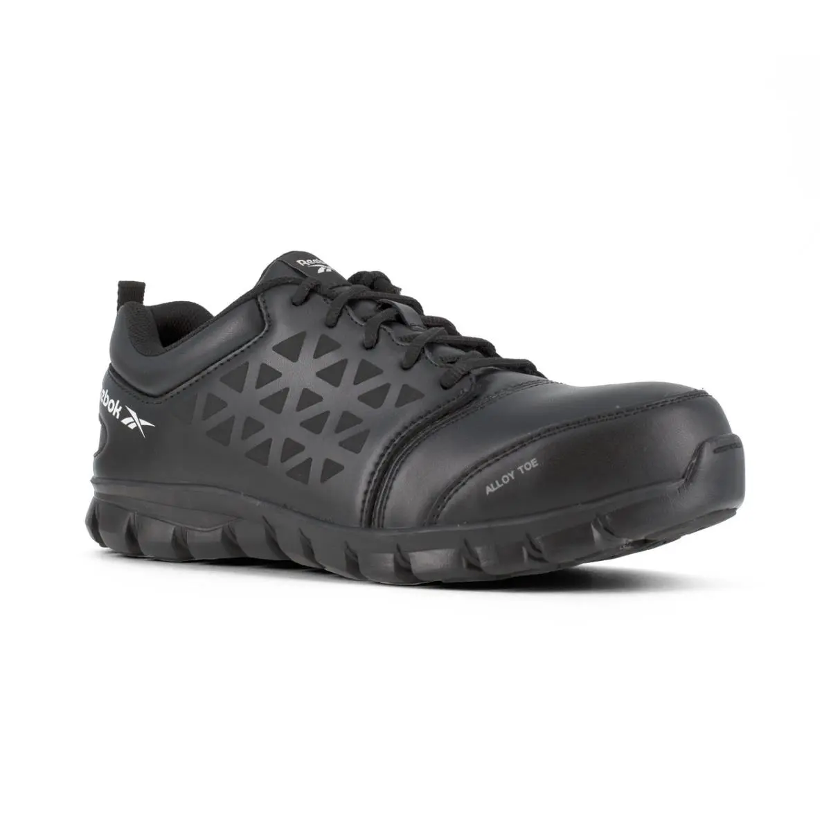 Reebok Work Shoes Men RB4047 Alloy Toe EH Slip Resistant Athletic Shoe Black