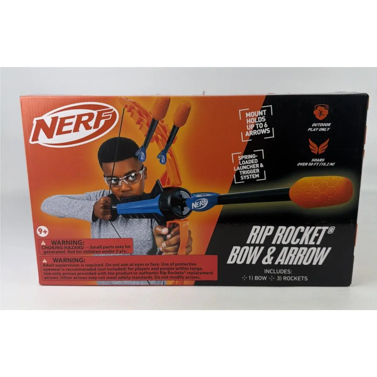 Rip Rocket Bow and Arrow Nerf Archery Set Bow 3 Arrows Hasbro 2023