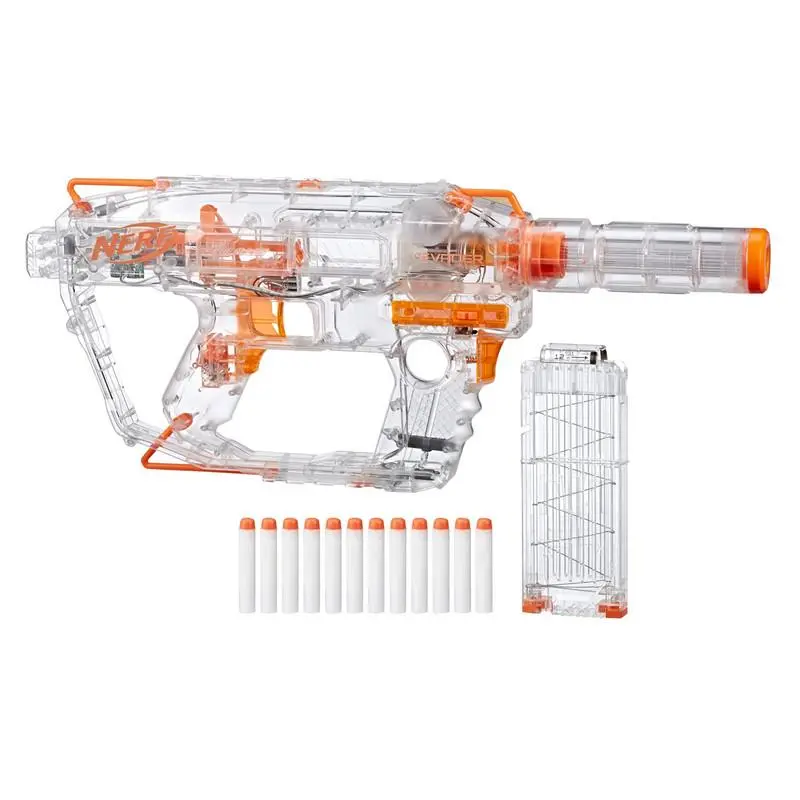 Nerf Modulus Ghost Ops Evader Motorized Blaster - Light-up See-through Blaster