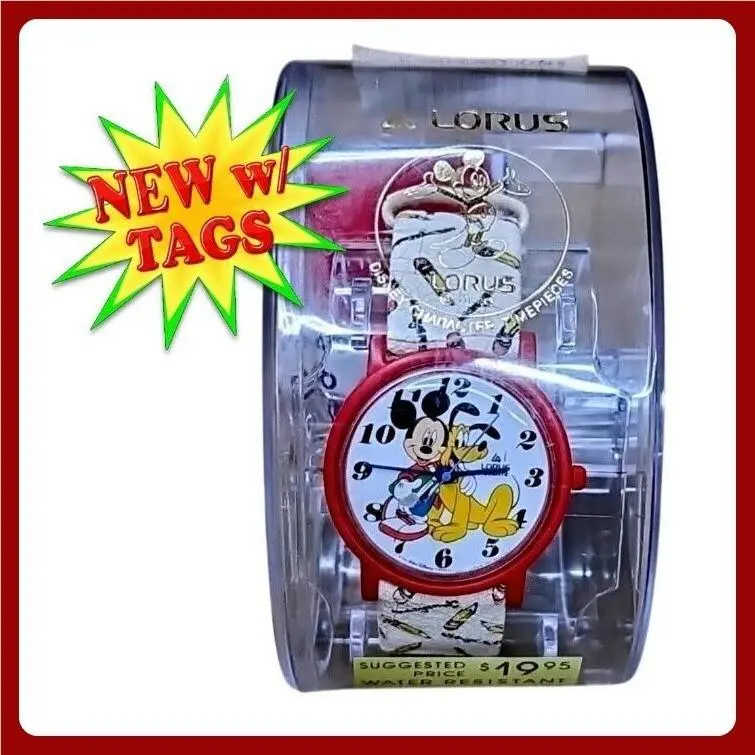 Lorus Mickey Mouse Pluto Watch Vintage 1980s Japan Quartz Disney