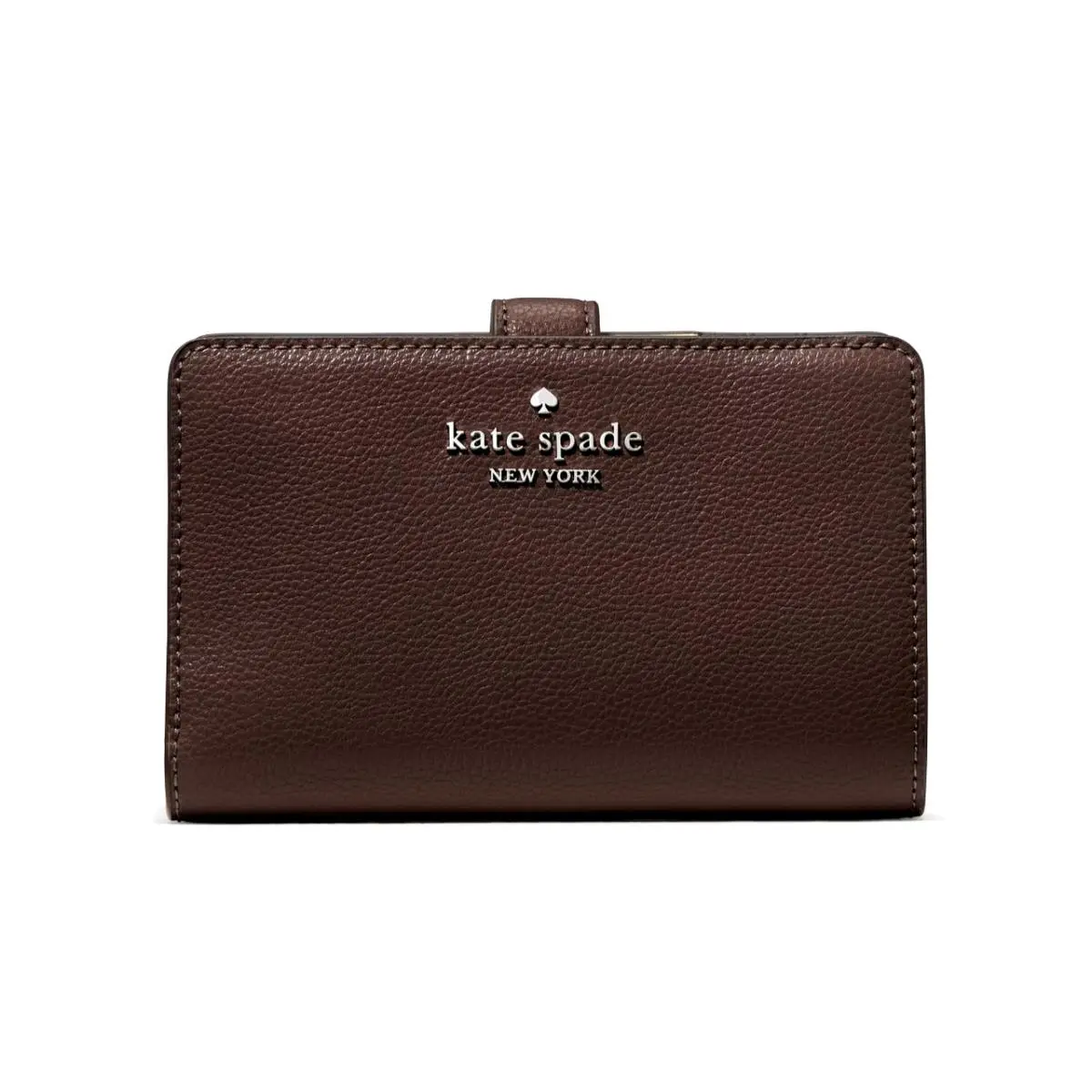 New  Medium Compact Bifold Wallet Pebble Leather Hot Fudge by Kate Spade